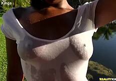 amateur ass rides cowgirl on beach shorts