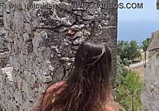 Damiana Flowers Fucks Outdoors In European Castle With Big Ass