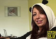 Submissive UK Brunette Crystal Hard Fucked By Old Man Pascal