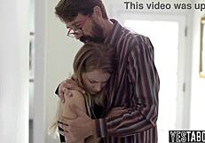 mature stepdad comforts petite 18+ teen stepdaughter with big dick 😏