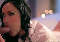 bedtime oral with beauty blowjob and cumshot