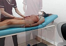 giving massage to brunette with big tits ends in fucking