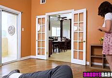 Cute Stepdaughter Sucks Stepdad In Taboo Encounter