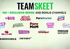 the sneaky stepdad enjoys fingering his stepdaughter's juicy pussy right in front of his wife - familystrokes