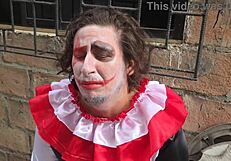 Clown fucks two busty women on halloween