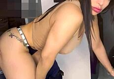 Mature Colombian alone at home lets son's best friend in