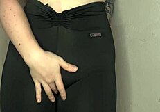 Asmr Cameltoe in Tight Black Leggings