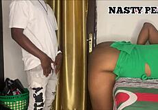 I Wait for My Landlady Anytime She Comes to Pick Up Her Clothes to Have Taboo Sex with Her Please Subscribe to Red