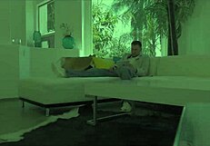 blonde paige ashley bounces big boobs while grinding ass on thick pole