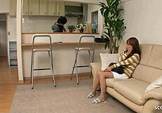 Slim Japanese teacher meets boy while awaiting parents in uncensored JAV