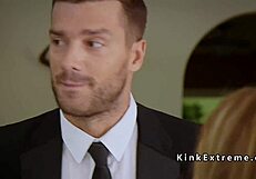 TIED UP TEEN 18+ THROAT BANGED AND ASS CANED