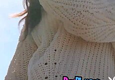 All natural milf babe alexandra belle poses outdoor with perfect small tits