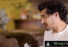 Naughty Milf Flashes Huge Tits For Artist Stepson