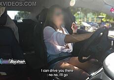 hot wife thay ksada shows off in car for stranger lets him touch english subtitles