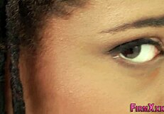 ebony beauty feels intense emotions during buttplug and hardcore anal fucking