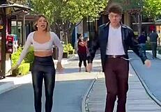 Sexy Blonde Babe Dances In Leggings