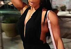 This muscular female bodybuilder babe fbb 31 shows off her strength