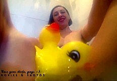 college girl bathes in baby bath and masturbates her pussy full video