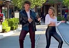 Sexy Blonde Babe Dances In Leggings