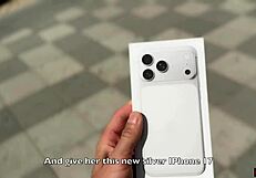 Will a stranger girl agree to a public cumwalk for a new iphone? She bends over, rides, and gets cum covered in rough outdoor sex.