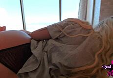 I told my step sis goodmorning with my dick on vacation.