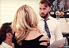 Is this nasty teen craving taboo office fun with stepdad?