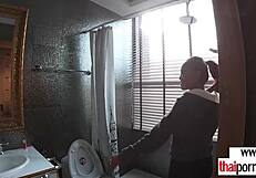 petite inked amateur thai teen 18+ cherry testing the bed in a hotel