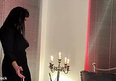 Candlelit masturbation turns into wet orgasm for curvy bbw