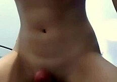 The cute myanmar girl with big natural tits masturbates herself to orgasm at home