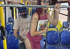 student bent over for public bus fuck
