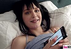 Small tits stepsister nala nova sucks guys cock while he recording her blowjob action