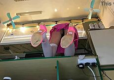 super cute step daughter voyeur hidden camera upskirt at work