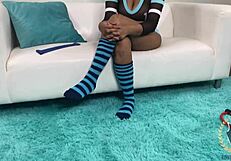 Rim Her Wet Pussy While She Rides Big Black Cock Deeply