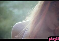 Redhead and blonde lesbians have sex on road trip