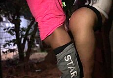 Man Spreads Girlfriend's Legs Wide In Neighborhood Alley