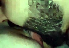 Cuckold husband cleans cum from wife's pussy eater after interracial anal