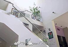 tiny4k boyfriend gets turned on watching his naked gf on webcam