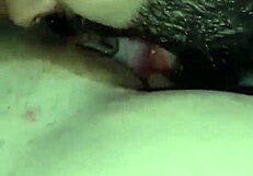 Cuckold husband cleans cum from wife's pussy eater after interracial anal