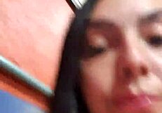 Latina flaunts bare pussy in public outdoor stroll