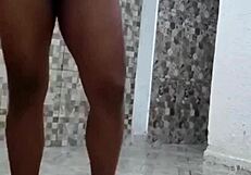 Married woman strips sensually in miniskirt and skirt, POV tattooed beauty teasing amateurs