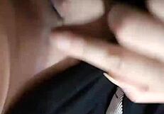 Latina flaunts bare pussy in public outdoor stroll