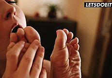 blonde european babes passionately licking pussies and scissoring together