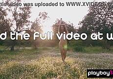 Petite Filipino teen strips and poses outdoors for Playboy