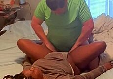 Homemade amateur ebony next door neighbor came to visit