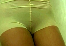 blonde slips off stockings and indulges in self-pleasure session