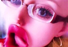 dollification transformation with huge pink lips