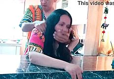 kitchen - indian stepmother fucks stepson in homemade roleplay