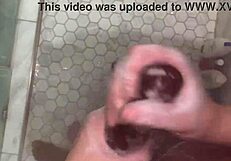 stepbrother convinces stepsisters to try anal in shower, huge dick fitting tight ass