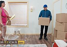 In the office, Jadynn Stone, the slippery assistant, endures intense stuffing from her boss, featuring deepthroat, choking, and a facial cumshot in this Brazzers POV scene.