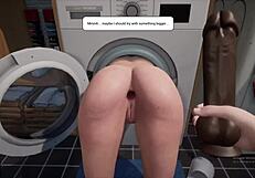 Stepmom Gets Stuck in Washing Machine During Fun Game